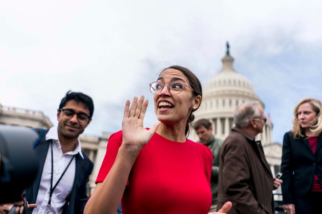 Rep.-elect Alexandria Ocasio-Cortez (D-N.Y.) arrives in Washington for orientation to the next