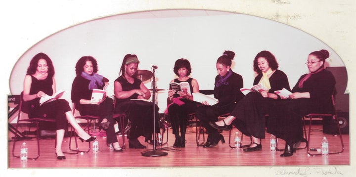 The author and her former colleagues perform a reading of "For Colored Girls Who Have Considered Suicide When the Rainbow Is