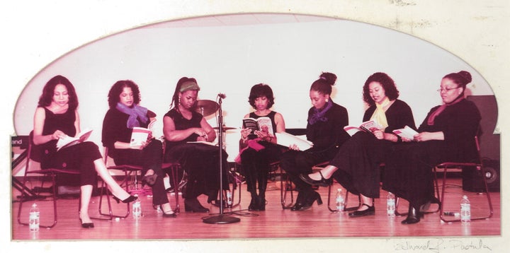 The author and her former colleagues perform a reading of "For Colored Girls Who Have Considered Suicide When the Rainbow Is Enuf."