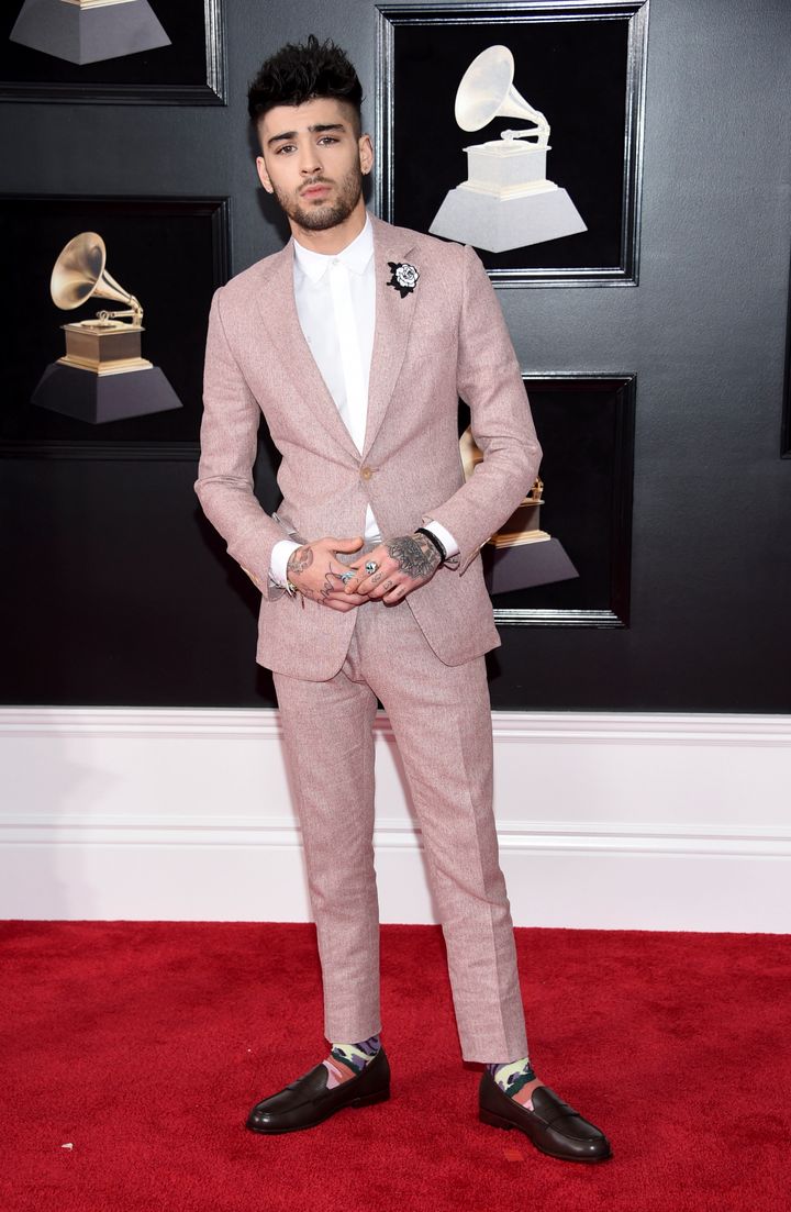 Zayn Malik arrives at the 60th annual Grammy Awards at New York's Madison Square Garden on Jan. 28, 2018.
