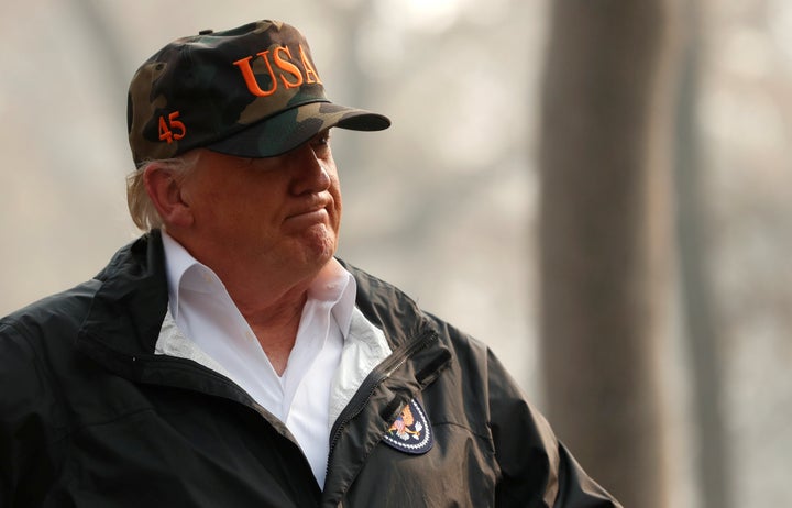 President Donald Trump visted the Skyway Villa Mobile Home and RV Park, a neighborhood recently destroyed by the Camp Fire, i