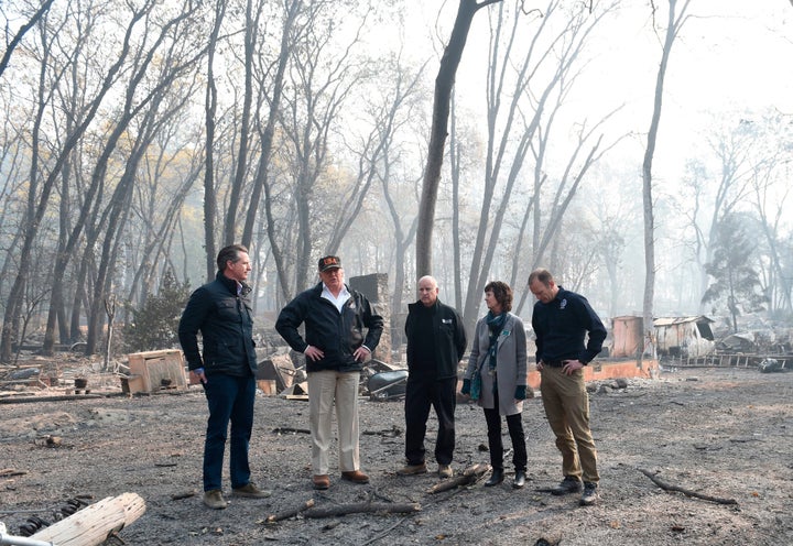 President Donald Trump toured the devastation on Saturday. 