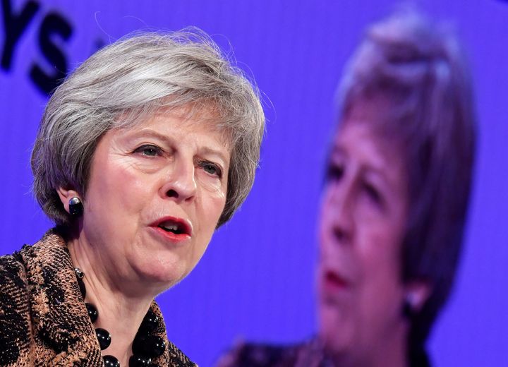 Theresa May speaks to the CBI annual conference