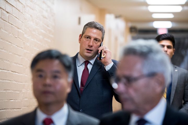 Rep. Tim Ryan, D-Ohio, arrives for the House Democrats' caucus meeting in the Capitol on Thursday, Nov. 15, 2018.