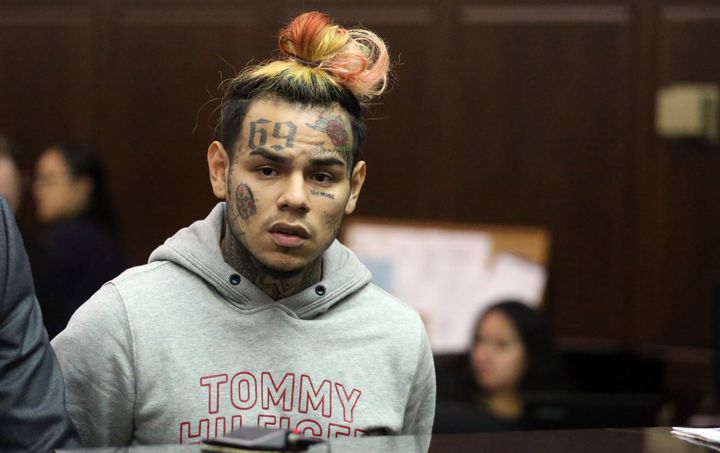 Daniel Hernandez, known as Tekashi 6ix9ine, appears at his arraignment in Manhattan Criminal Court on July 11. He was arrested again on Nov. 11, on federal racketeering and firearms charges.