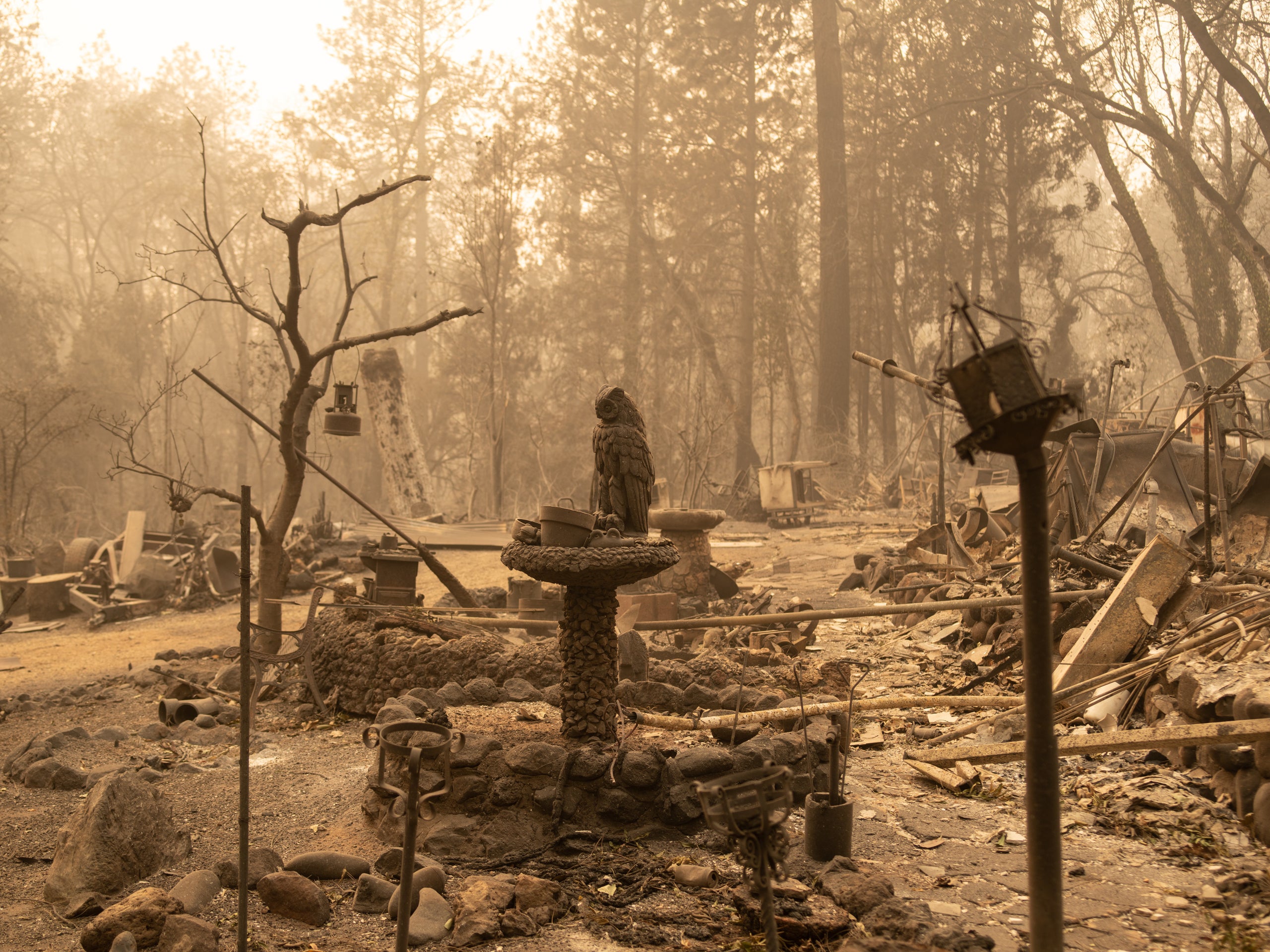 What's left of a home in Paradise.