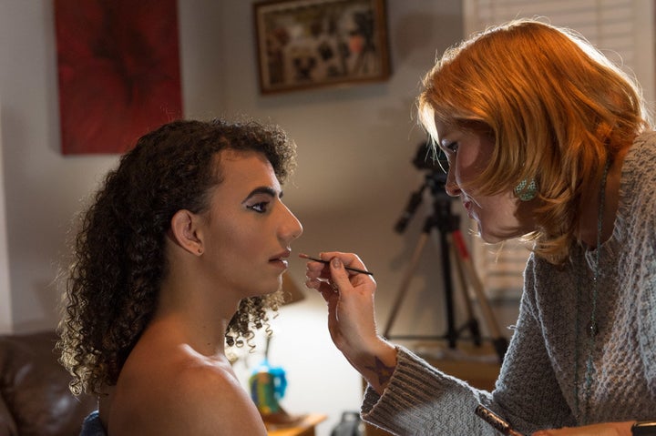 A hairstylist and makeup artist lent their services to Dylan for the big day. 