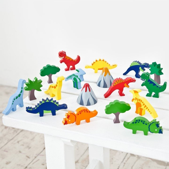 Wooden dinosaur train store set asda