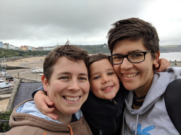 Kate (right), Sharon and their son T.