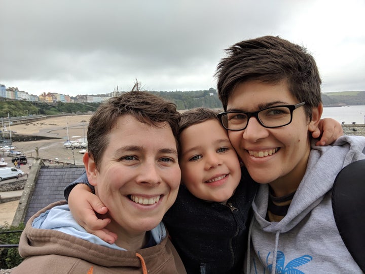 Kate (right), Sharon and their son T. 