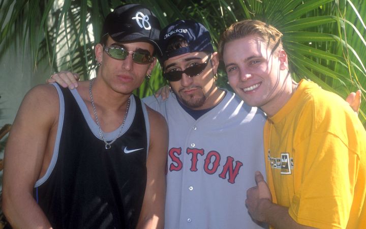 Devin (pictured on the left) with his LFO bandmates in the 1990s