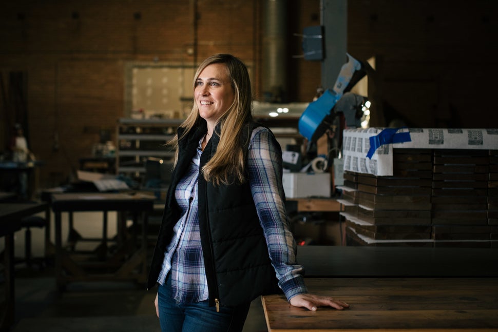 Erin True in her workshop in Gurnee, Illinois.