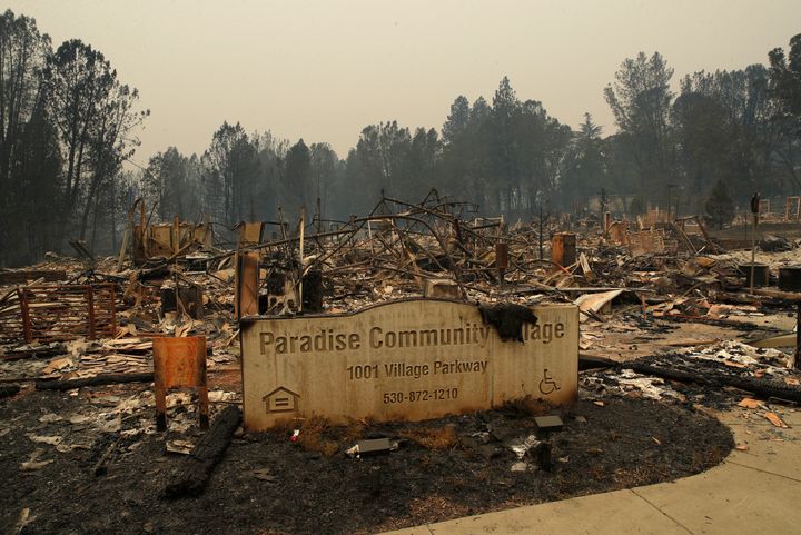 The scorched remnants of Paradise, California. 