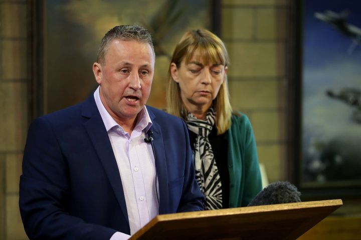 Stuart and Linda Allan, parents of Katie Allan, during a press conference last month at Glasgow University to launch a campaign to reform the way the justice system deals with mental health.