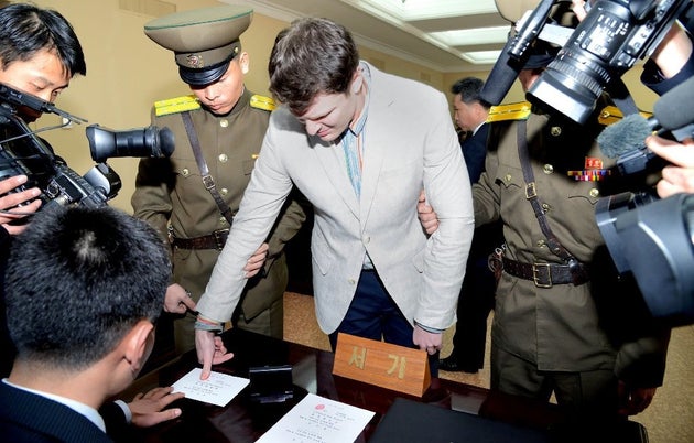 Nordkorea: Otto Warmbier bei seinem Schauprozess.