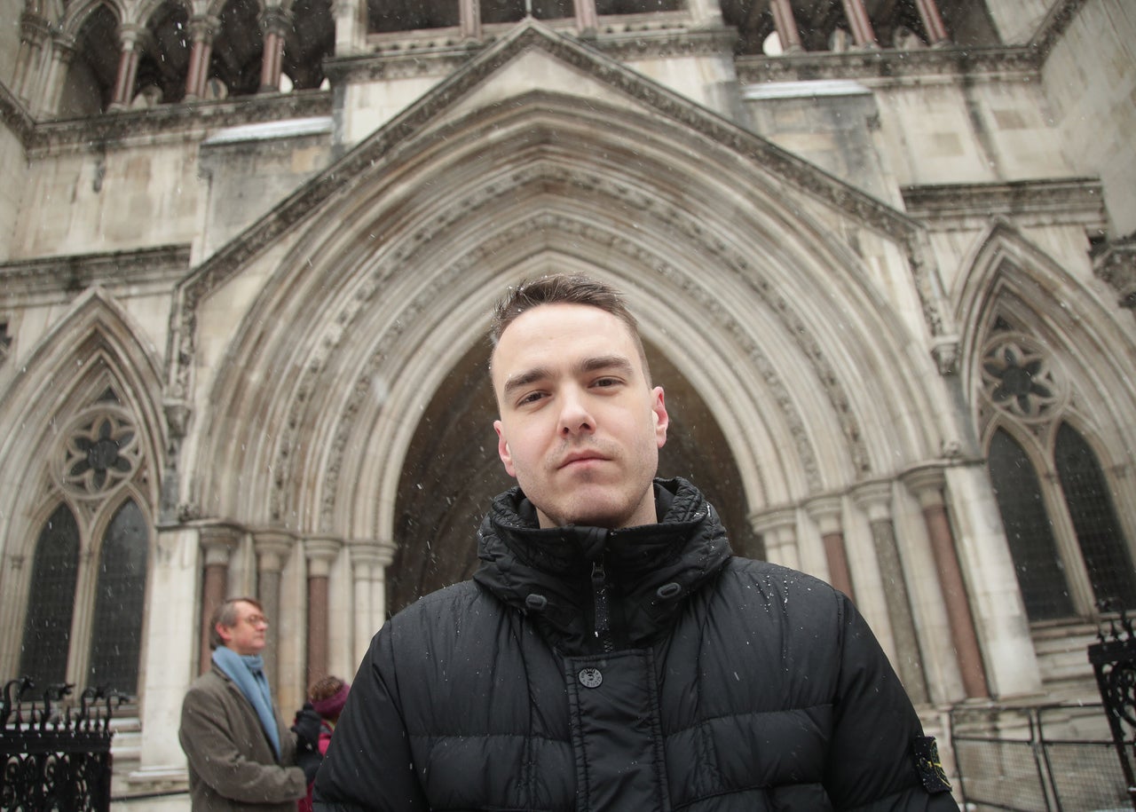 David Challen during a protest outside the The Court of Appeal.