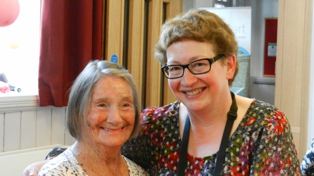 Joan Blass with daughter Daphne at Joan's 90th birthday party