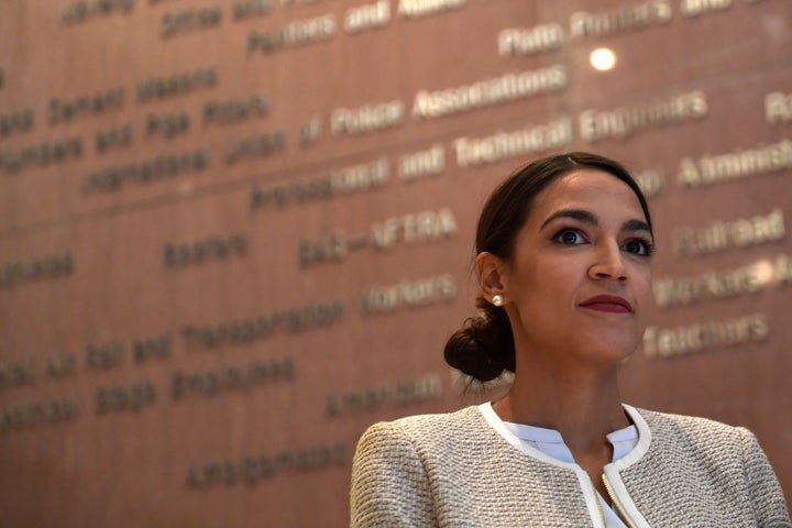 Rep.-elect Alexandria Ocasio-Cortez (D-N.Y.) listens during a news conference with members of the Progressive Caucus on Nov. 12, 2018.