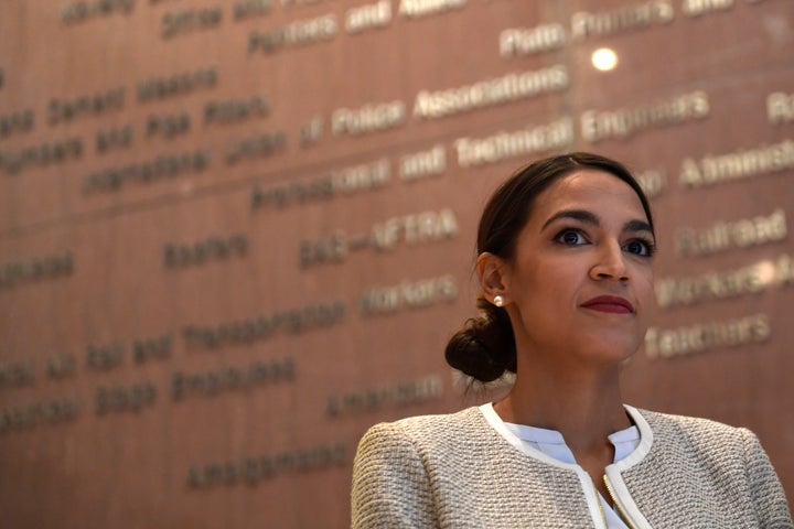 Rep.-elect Alexandria Ocasio-Cortez (D-N.Y.) listens during a news conference with members of the Progressive Caucus on Nov. 12, 2018. 