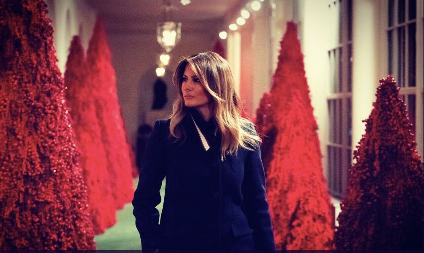 Melania Trump's Red Christmas Trees Conjure 'Handmaid's Tale' For ...