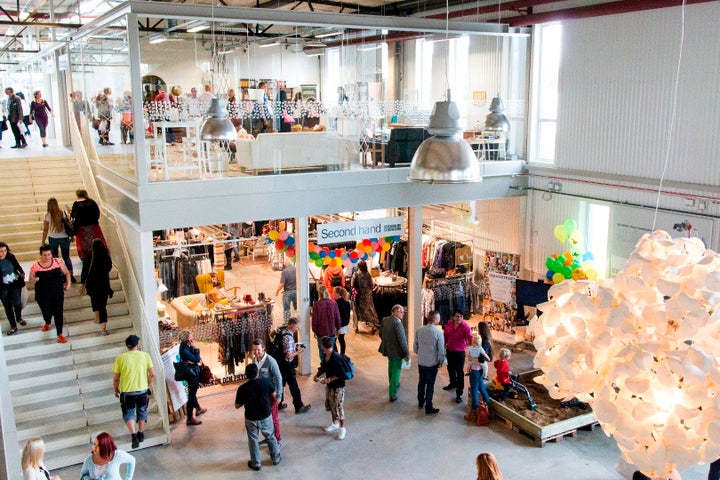 The entrance of the secondhand mall ReTuna Återbruksgalleria, Sweden.