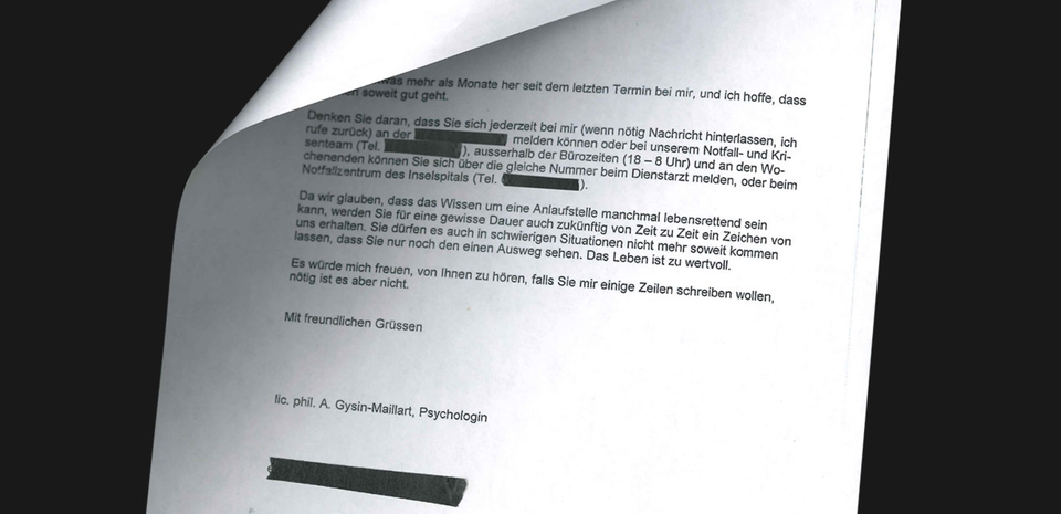 Ein Brief von Gysin-Maillart an ihre Patienten