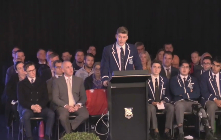 Finn Stannard got a standing ovation after he came out as gay to his all-male peers. 
