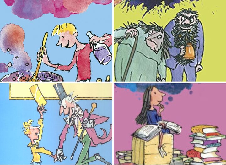 Some of the author's most famous creations, as illustated by Quentin Blake