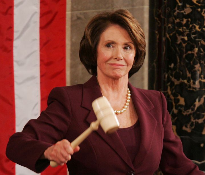 Rep. Nancy Pelosi (D-Calif.) wields the gavel in 2007 as the first woman to serve as speaker of the House.