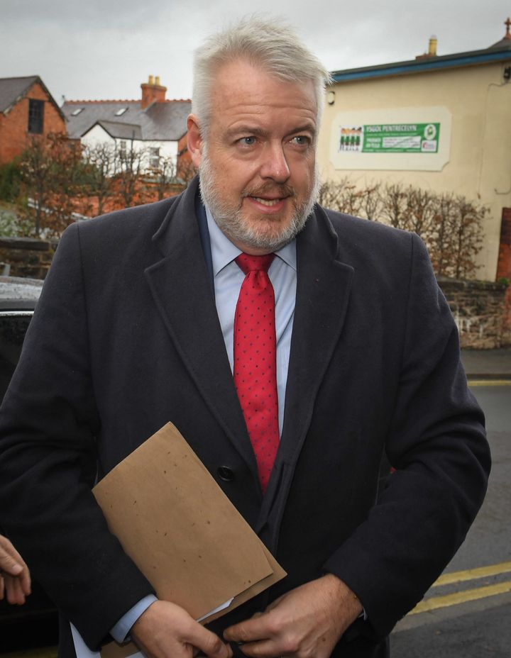 Carwyn Jones arriving at the inquest 