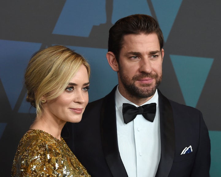 Emily Blunt and John Krasinski arrive at the 2018 Governor's Awards in November.