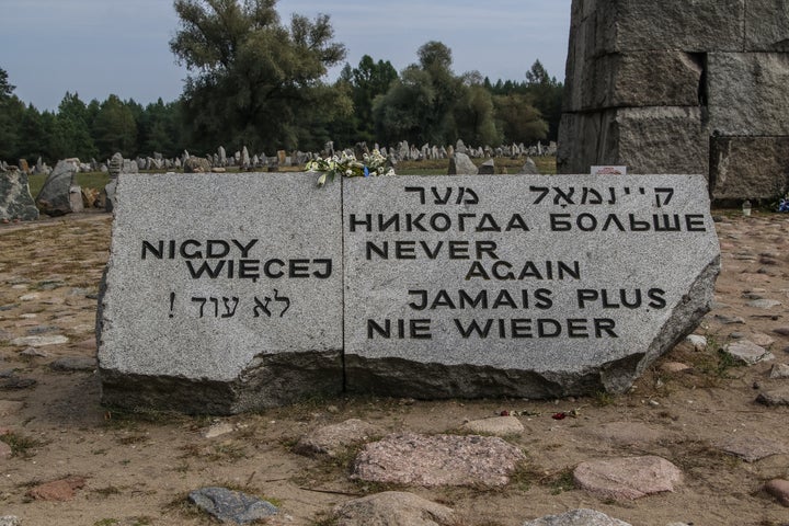 A Holocaust memorial near Treblinka, Poland, a former German Nazi extermination camp. Treblinka was second only to Auschwitz in the number of Jews killed there by the Nazis.