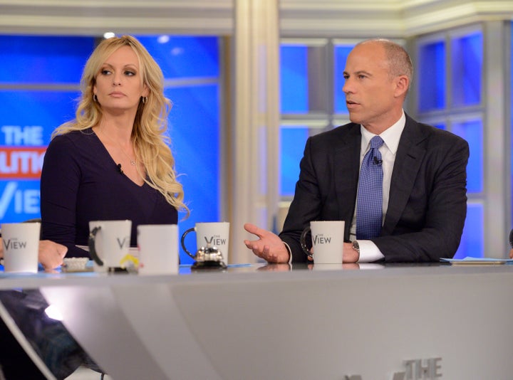 Stormy Daniels, left, and her lawyer Michael Avenatti.