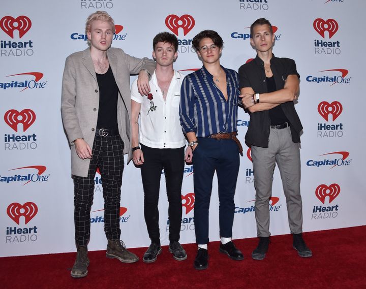 James and his bandmates from The Vamps