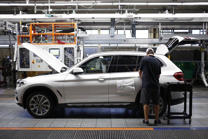 A worker at the BMW Manufacturing Co. factory in Greer, South Carolina, in May. In contradiction with President Donald Trump on November 29 