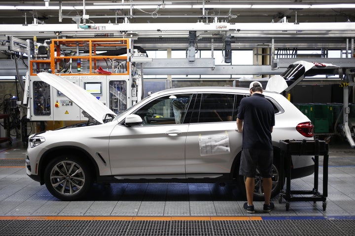 A worker at the BMW Manufacturing Co. factory in Greer, South Carolina, in May. In contradiction with President Donald Trump on November 29