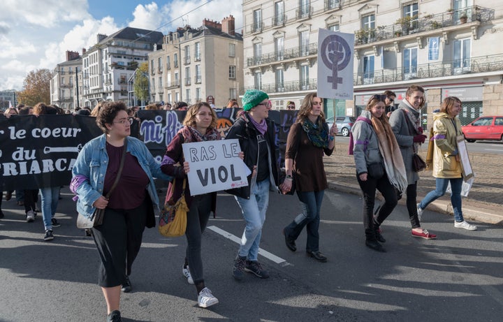 A protest against gender-based violence in Nantes, France, last weekend. 
