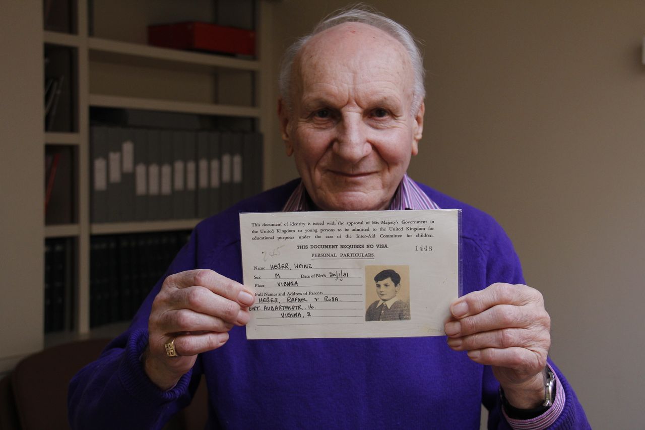 Heber, who now lives in St John's Wood, with his original identification papers 