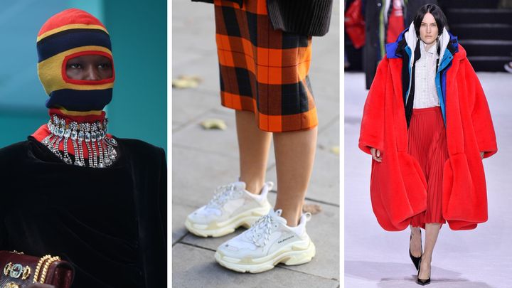 Balaclavas, ugly sneakers and oversized coats were major trends of 2018. 