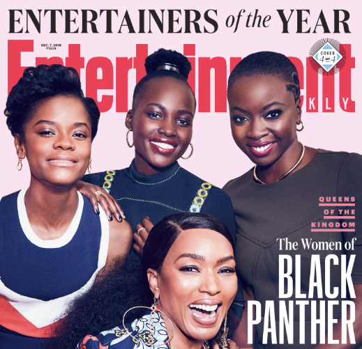 The female leads of "Black Panther" lit up one of Entertainment Weekly's Entertainers of the Year covers.