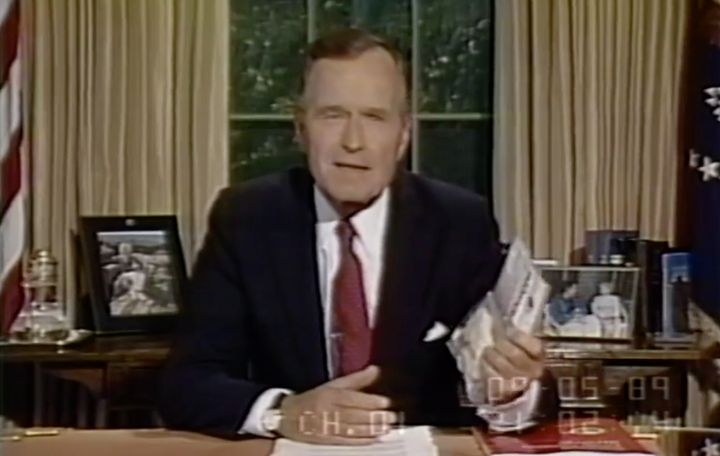 The late President George H.W. Bush launched an anti-drug initiative from the Oval Office in 1989. 