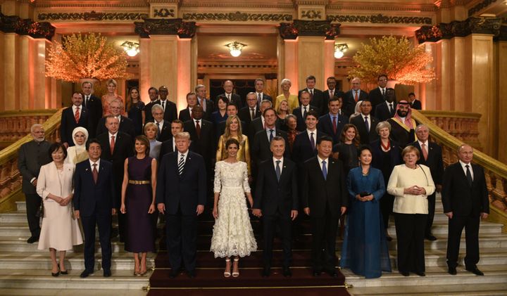 G20 leaders including Theresa May attended a performance of dance and music at the Colon Theatre in Buenos Aires on Friday evening.