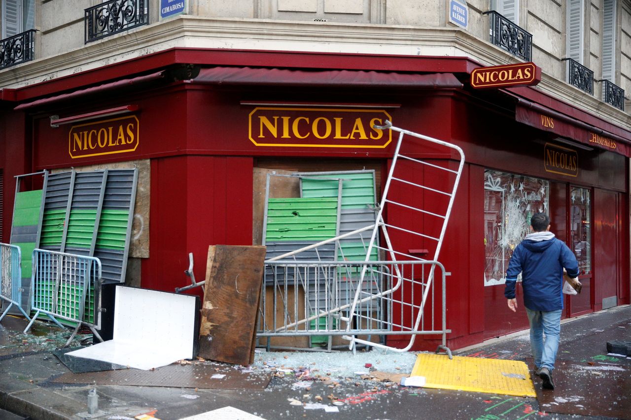 The morning after the riots revealed swathes of damaged property.