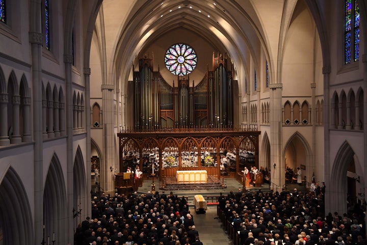 The funeral for former first lady Barbara Bush at St. Martin's Episcopal Church in Houston on April 21, 2018.