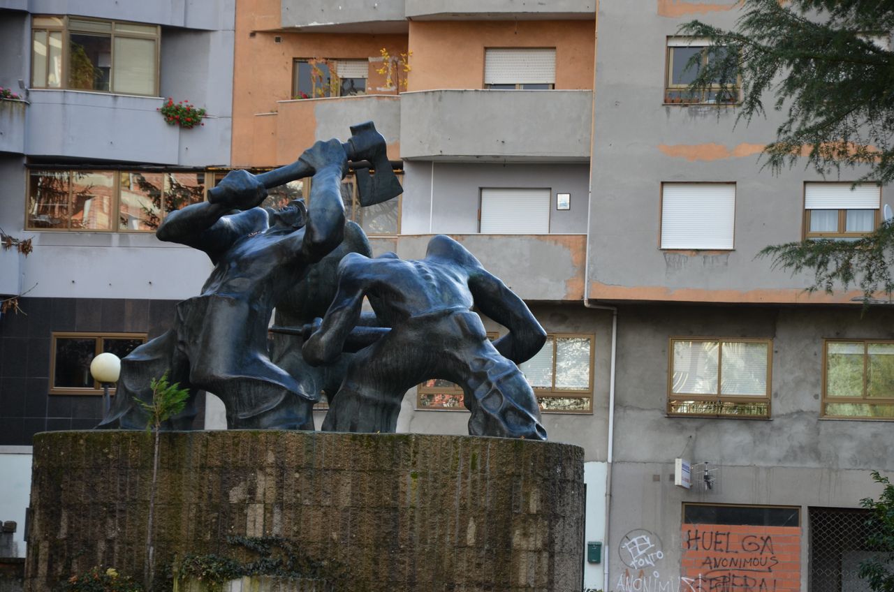 A monument to coal miners in Villablino, Spain
