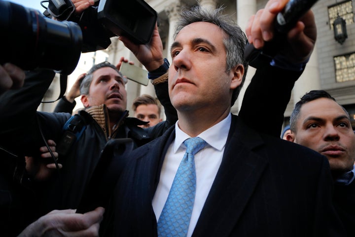 Michael Cohen walks out of federal court in New York on Thursday after pleading guilty to lying to Congress about work he did on an aborted project to build a Trump Tower in Russia.