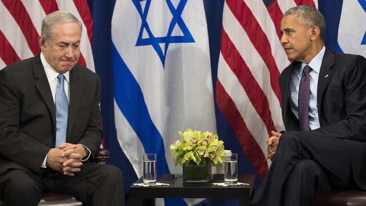 Former President Barack Obama, right, had a famously frosty relationship with Israeli Prime Minister Benjamin Netanyahu, but he never leveraged U.S. aid to force Israeli concessions.