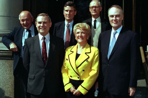 Christopher Gill (second left) with five other Maastricht rebels