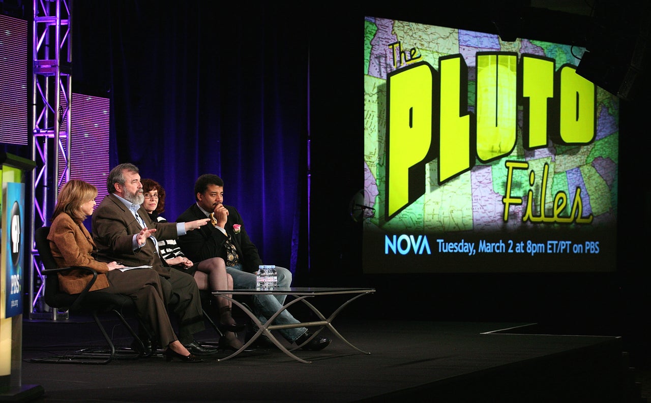 Though not from the event in San Francisco, this shows Neil deGrasse Tyson, right, speaking about "The Pluto Files" during the PBS portion of the Television Critics Association Press Tour in 2010.