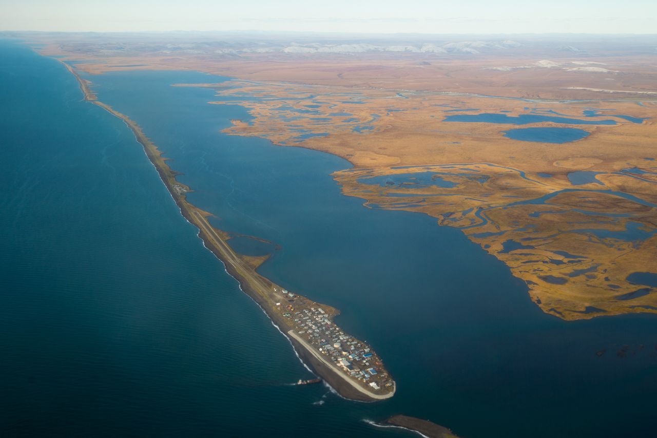 The island town of Kivalina, an Alaska Native community of 400 people, is receding into the ocean as a result of rising sea levels.